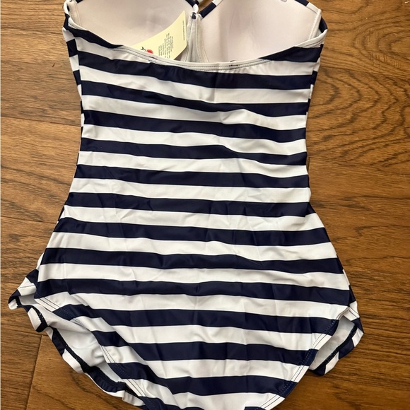 NWT -  Belsira Sexy Vintage Swimsuit Retro Look Stripes Pattern Blue White Red R - Picture 11 of 14